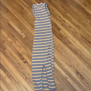 Ribbed turtle neck sleeveless dress